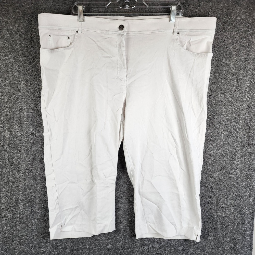 89th & Madison Capri Pants Womens 22 White Stretch Cropped EUC